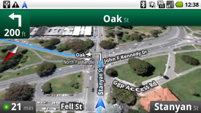 Google Maps Navigation - Satellite View